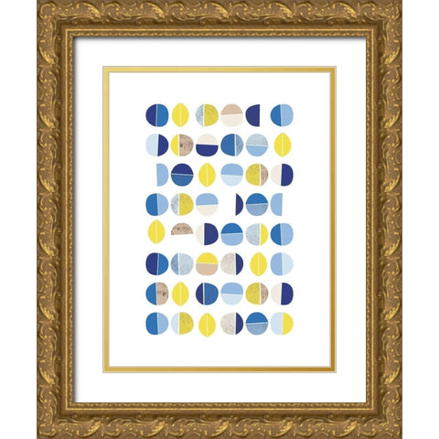 Natural Multi Dots 2 Gold Ornate Wood Framed Art Print with Double Matting by Lula Bijoux and Company