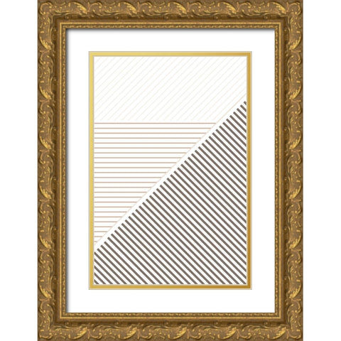 Modern Lines 1 Gold Ornate Wood Framed Art Print with Double Matting by Urban Epiphany
