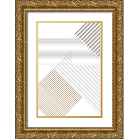 Modern Lines 4 Gold Ornate Wood Framed Art Print with Double Matting by Urban Epiphany