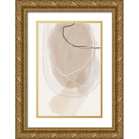 Serenity Gold Ornate Wood Framed Art Print with Double Matting by Urban Epiphany