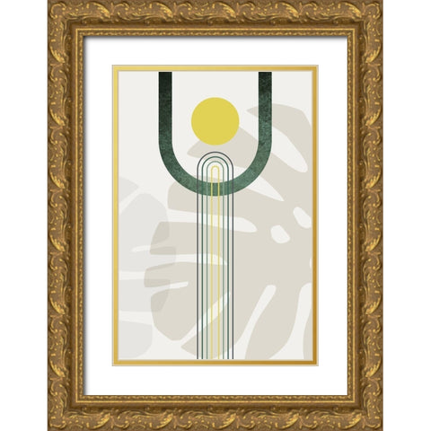 Mid Century Modern Sky 2 Gold Ornate Wood Framed Art Print with Double Matting by Urban Epiphany