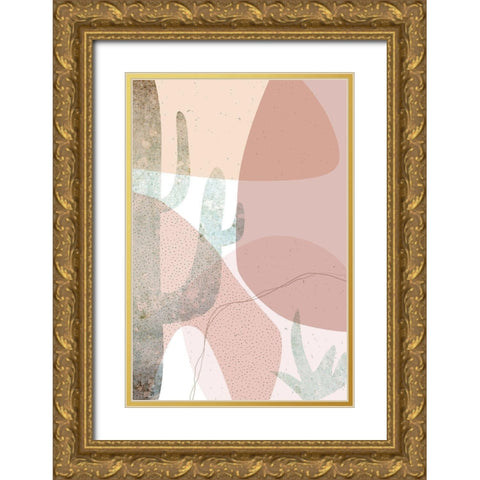 Dusty Desert Collage 1 Gold Ornate Wood Framed Art Print with Double Matting by Urban Epiphany