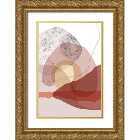 Dusty Desert Rocks 1 Gold Ornate Wood Framed Art Print with Double Matting by Urban Epiphany