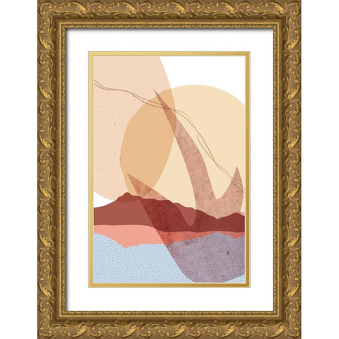 Dusty Desert Rocks 2 Gold Ornate Wood Framed Art Print with Double Matting by Urban Epiphany