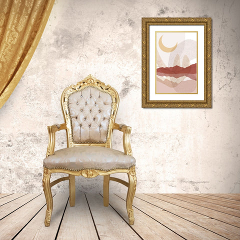 Dusty Desert Rocks 3 Gold Ornate Wood Framed Art Print with Double Matting by Urban Epiphany