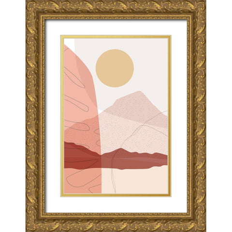Dusty Desert Rocks 4 Gold Ornate Wood Framed Art Print with Double Matting by Urban Epiphany