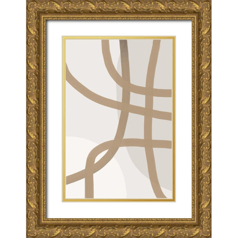 Minimal Lines 2 Gold Ornate Wood Framed Art Print with Double Matting by Urban Epiphany