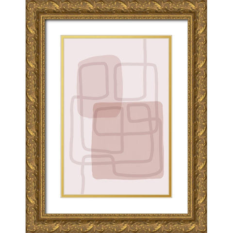 Minimal Lines 4 V2 Gold Ornate Wood Framed Art Print with Double Matting by Urban Epiphany