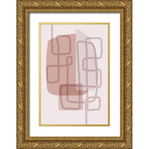 Minimal Lines 5 V2 Gold Ornate Wood Framed Art Print with Double Matting by Urban Epiphany