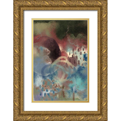 Earthy Feels Gold Ornate Wood Framed Art Print with Double Matting by Urban Epiphany