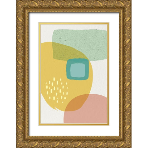 Mid Century Brights 1 Gold Ornate Wood Framed Art Print with Double Matting by Urban Epiphany