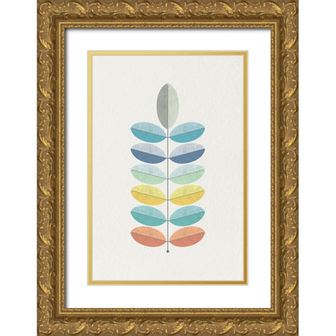 Mid Century Brights 2 Gold Ornate Wood Framed Art Print with Double Matting by Urban Epiphany
