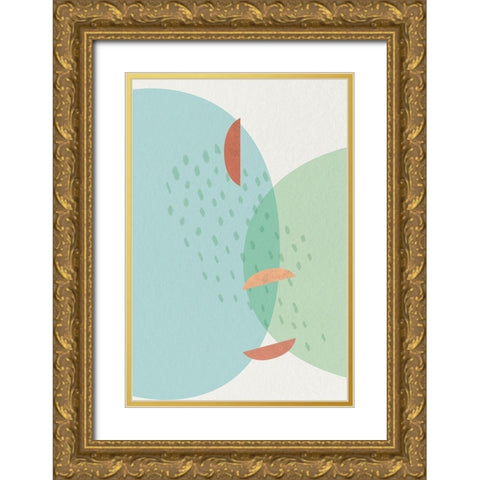 Mid Century Brights 3 Gold Ornate Wood Framed Art Print with Double Matting by Urban Epiphany