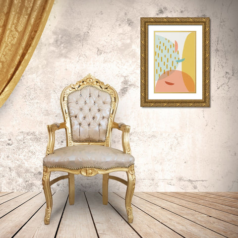Mid Century Brights 4 Gold Ornate Wood Framed Art Print with Double Matting by Urban Epiphany