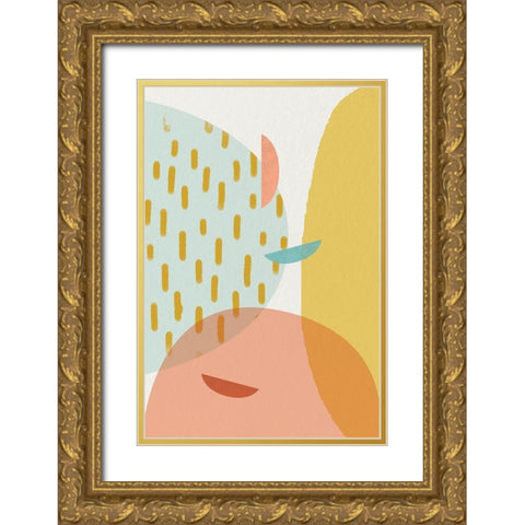 Mid Century Brights 4 Gold Ornate Wood Framed Art Print with Double Matting by Urban Epiphany