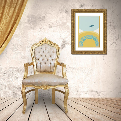 Mid Century Brights 5 Gold Ornate Wood Framed Art Print with Double Matting by Urban Epiphany