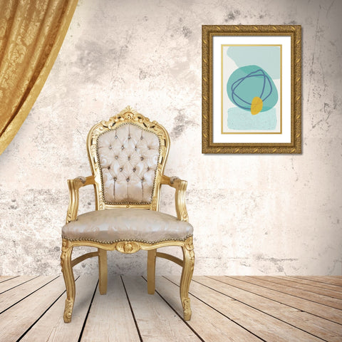 Mid Century Brights 6 Gold Ornate Wood Framed Art Print with Double Matting by Urban Epiphany