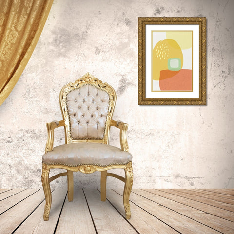 Mid Century Brights 8 Gold Ornate Wood Framed Art Print with Double Matting by Urban Epiphany
