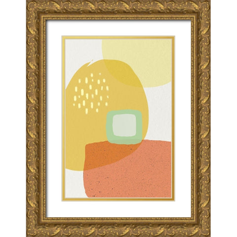 Mid Century Brights 8 Gold Ornate Wood Framed Art Print with Double Matting by Urban Epiphany