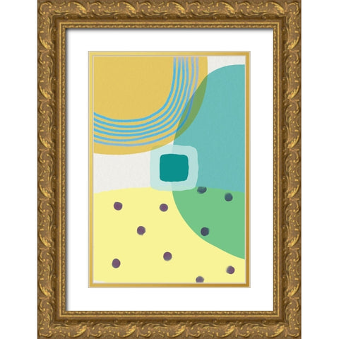 Mid Century Brights 10 Gold Ornate Wood Framed Art Print with Double Matting by Urban Epiphany