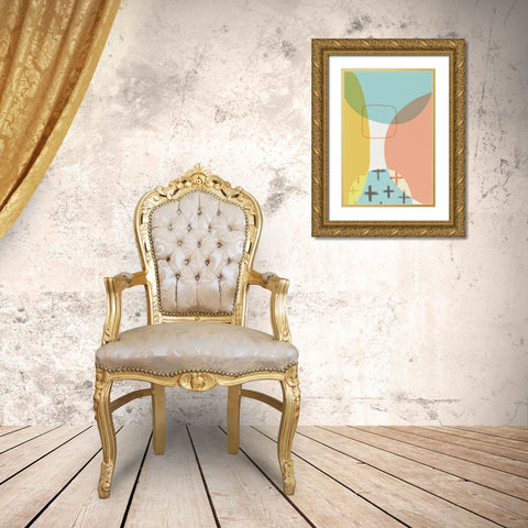 Mid Century Brights 11 Gold Ornate Wood Framed Art Print with Double Matting by Urban Epiphany