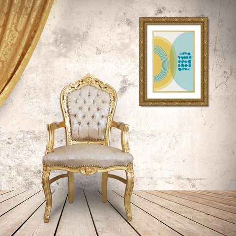 Mid Century Brights 13 Gold Ornate Wood Framed Art Print with Double Matting by Urban Epiphany