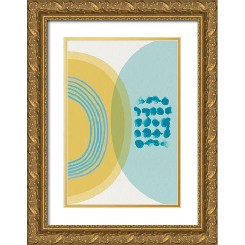 Mid Century Brights 13 Gold Ornate Wood Framed Art Print with Double Matting by Urban Epiphany