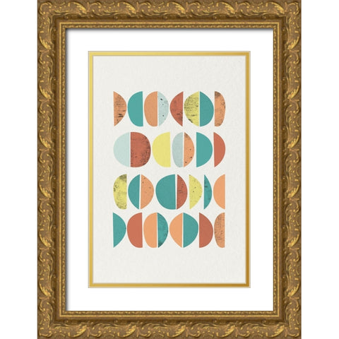 Mid Century Brights 14 Gold Ornate Wood Framed Art Print with Double Matting by Urban Epiphany
