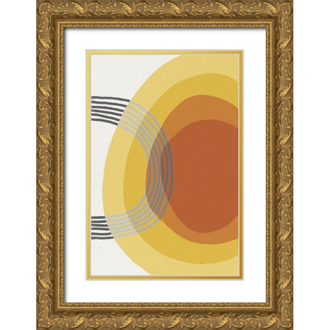 Mid Century Brights 16 Gold Ornate Wood Framed Art Print with Double Matting by Urban Epiphany