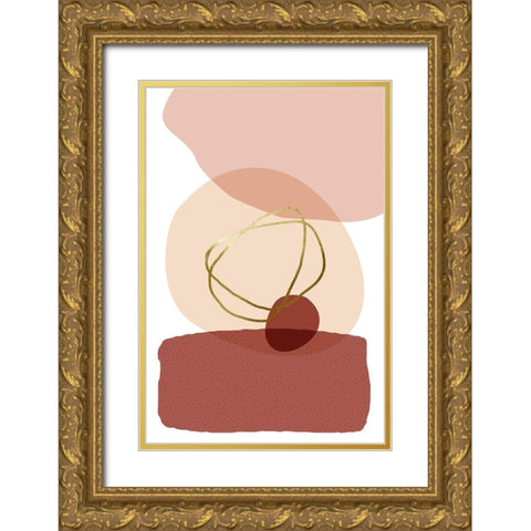 Minimalist Desert Tones 4 Gold Ornate Wood Framed Art Print with Double Matting by Urban Epiphany