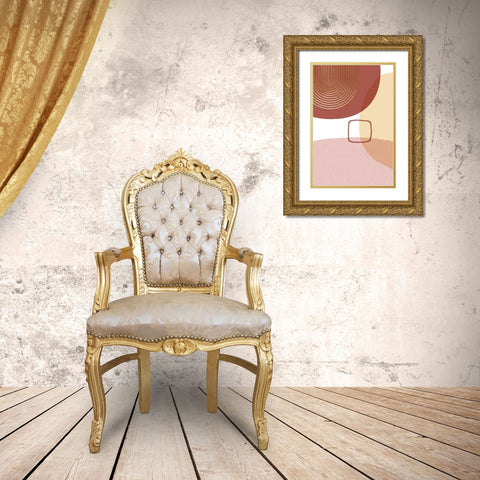 Minimalist Desert Tones 5 Gold Ornate Wood Framed Art Print with Double Matting by Urban Epiphany