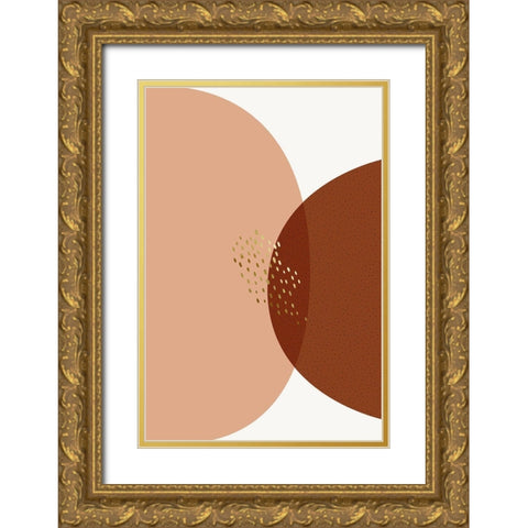 Mid Century Boho Minimalist 2 Gold Ornate Wood Framed Art Print with Double Matting by Urban Epiphany
