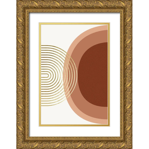 Mid Century Boho Minimalist 6 Gold Ornate Wood Framed Art Print with Double Matting by Urban Epiphany