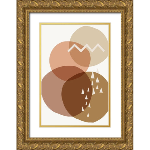 Mid Century Boho Minimalist 7 Gold Ornate Wood Framed Art Print with Double Matting by Urban Epiphany