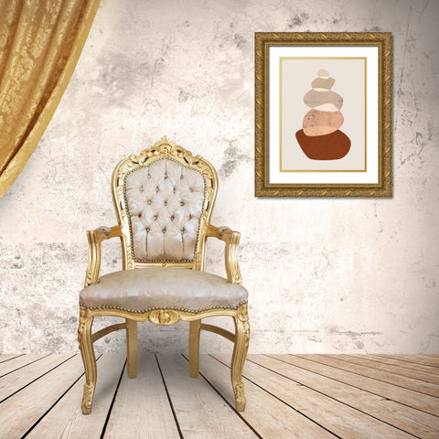 Mid Century Boho 1 Gold Ornate Wood Framed Art Print with Double Matting by Urban Epiphany