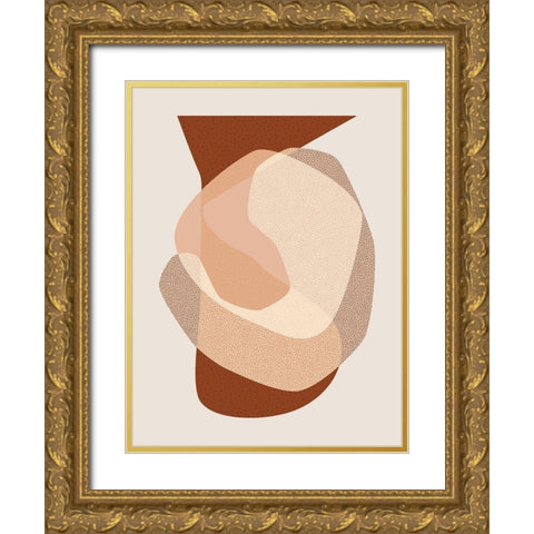 Mid Century Boho 5 Gold Ornate Wood Framed Art Print with Double Matting by Urban Epiphany