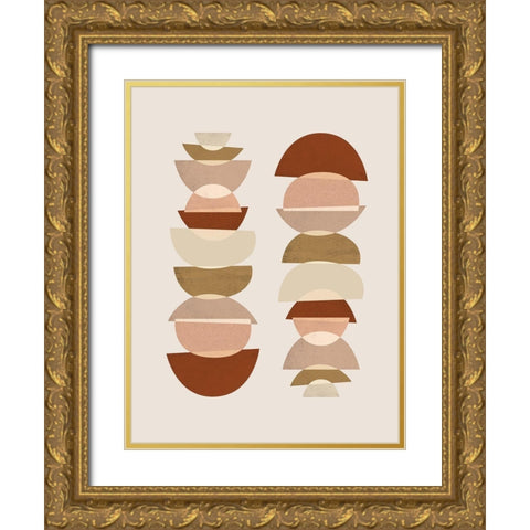 Mid Century Boho 8 Gold Ornate Wood Framed Art Print with Double Matting by Urban Epiphany