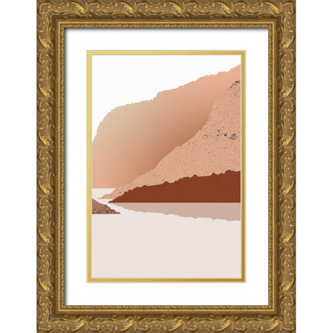 Boho Reflection 2 Gold Ornate Wood Framed Art Print with Double Matting by Urban Epiphany