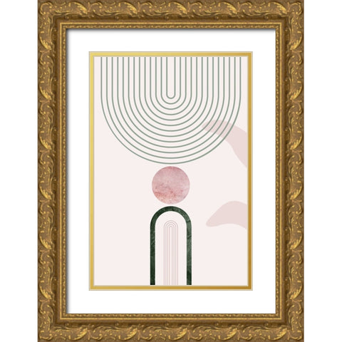 Mid Century Palm Springs 1 Gold Ornate Wood Framed Art Print with Double Matting by Urban Epiphany