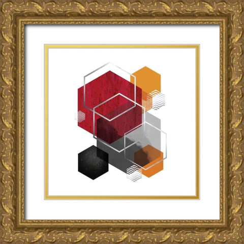 Hot Geo 2 Gold Ornate Wood Framed Art Print with Double Matting by Urban Epiphany