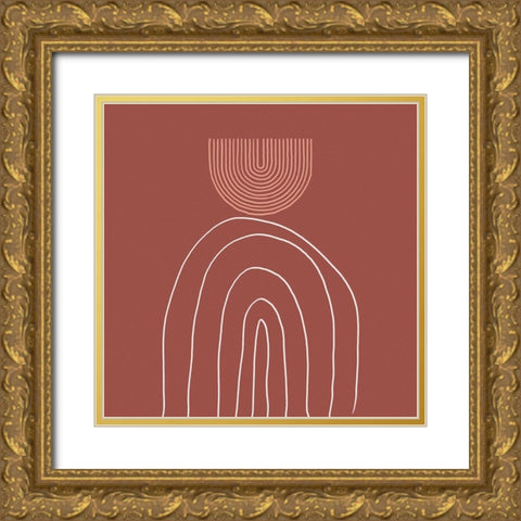 Dusty Desert Gold Ornate Wood Framed Art Print with Double Matting by Urban Epiphany