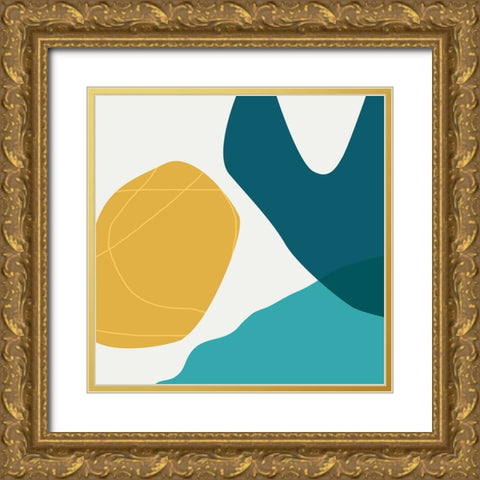 Minimalist Playful 3 Gold Ornate Wood Framed Art Print with Double Matting by Urban Epiphany