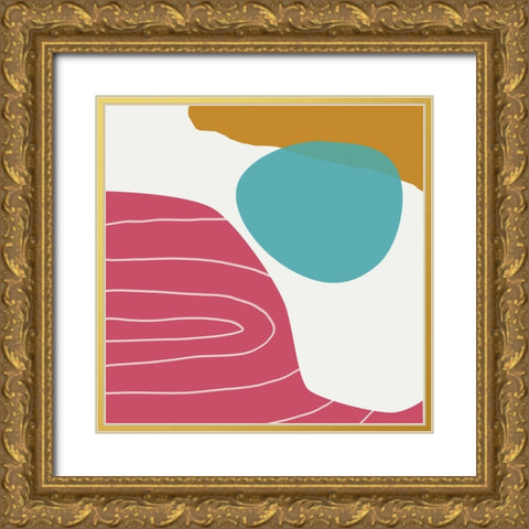 Minimalist Playful 6 Gold Ornate Wood Framed Art Print with Double Matting by Urban Epiphany