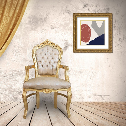 Minimalist Shapes 2 Gold Ornate Wood Framed Art Print with Double Matting by Urban Epiphany