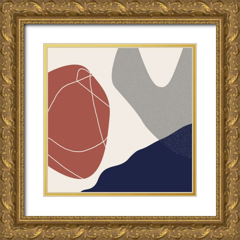 Minimalist Shapes 2 Gold Ornate Wood Framed Art Print with Double Matting by Urban Epiphany