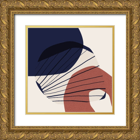 Minimalist Shapes 3 Gold Ornate Wood Framed Art Print with Double Matting by Urban Epiphany