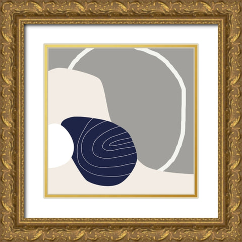 Minimalist Shapes 4 Gold Ornate Wood Framed Art Print with Double Matting by Urban Epiphany