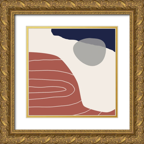 Minimalist Shapes 5 Gold Ornate Wood Framed Art Print with Double Matting by Urban Epiphany