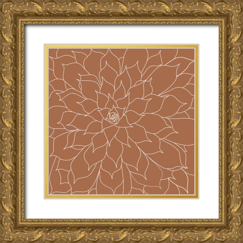 Succulent Spice Gold Ornate Wood Framed Art Print with Double Matting by Urban Epiphany