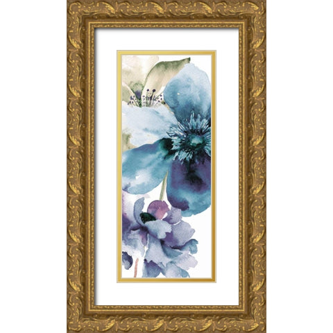 Icy Petals Gold Ornate Wood Framed Art Print with Double Matting by Brown, Victoria